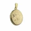 9ct Yellow Gold Small Full Engraved Oval Locket