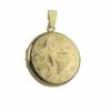 9ct Yellow Gold Fully Engraved Round Locket