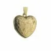 9ct Yellow Gold Small Full Engraved Heart Locket