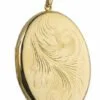 9ct Yellow Gold Large Simple Engraved Oval Locket