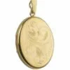 9ct Yellow Gold Midi Simple Engraved Oval Locket