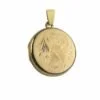 9ct Yellow Gold Simple Engraved Round Locket