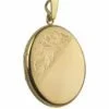 yellow gold half engraved locket
