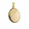 9ct Yellow Gold Small Half  Engraved Oval Locket