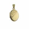9ct Yellow Gold Mini Half Engraved Oval Locket