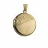 9ct Yellow Gold Half Engraved Round Locket