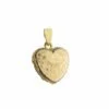 9ct Yellow Gold Mini Flower Engraved Heart Locket