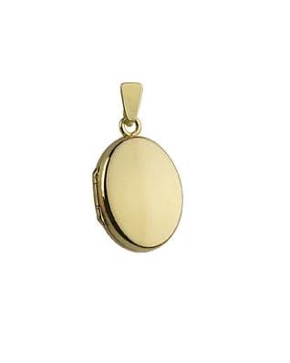 9ct Yellow Gold Mini Plain Oval Locket