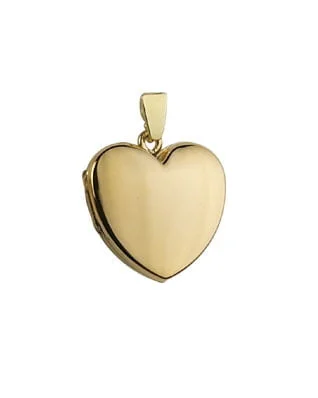 9ct Yellow Gold Small Plain Heart Locket