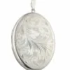 engraved sterling silver oval locket