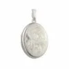 Curteis Sterling Silver Full Engraved Medium Oval Locket