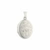 Sterling Silver Small Full Engraved Oval Locket