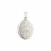 Sterling Silver Small Full Engraved Oval Locket