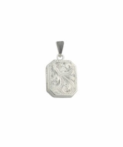 Sterling Silver Full Engraved Rectangular Locket