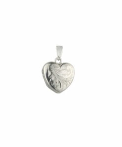 Sterling Silver Mini Full Engraved Heart Locket