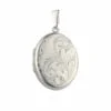 Curteis Sterling Silver Simple Engraved Medium Oval Locket
