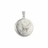 Curteis Sterling Silver Simple Engraved Round Locket