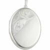 Curteis Sterling Silver Large Half Engraved Oval Locket