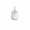 Sterling Silver Half Engraved Rectangular Locket