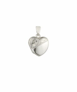 Sterling Silver Mini Half Engraved Heart Locket