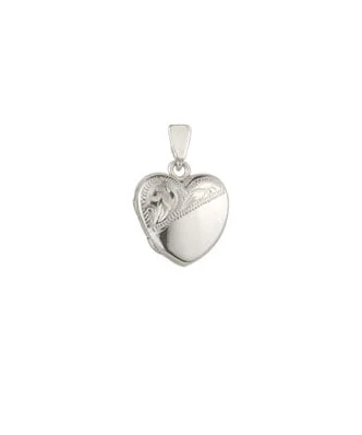 Sterling Silver Mini Half Engraved Heart Locket