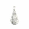 Curteis Sterling Silver Flower Engraved Teardrop Locket