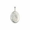 Sterling Silver Small Flower Engraved Oval Locket