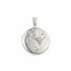 Curteis Sterling Silver Flower Engraved Round Locket