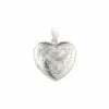 Curteis Sterling Silver Flower Engraved Small Heart Locket