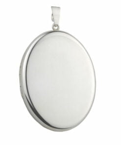Curteis Sterling Silver Large Plain Oval Locket