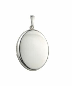 Curteis Sterling Silver Midi Plain Oval Locket