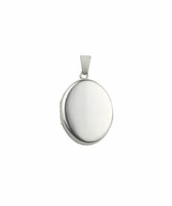 Sterling Silver Small Plain Oval Locket