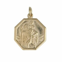 9ct Yellow Gold Small Octagonal St Christopher Pendant