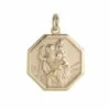 9ct Yellow Gold Octagonal Medium St Christopher Pendant