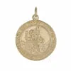 9ct Yellow Gold Large Round St Christopher Pendant