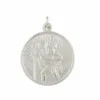 9ct White Gold Medium Round St Christopher Pendant