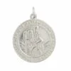9ct White Gold Large Round St Christopher Pendant