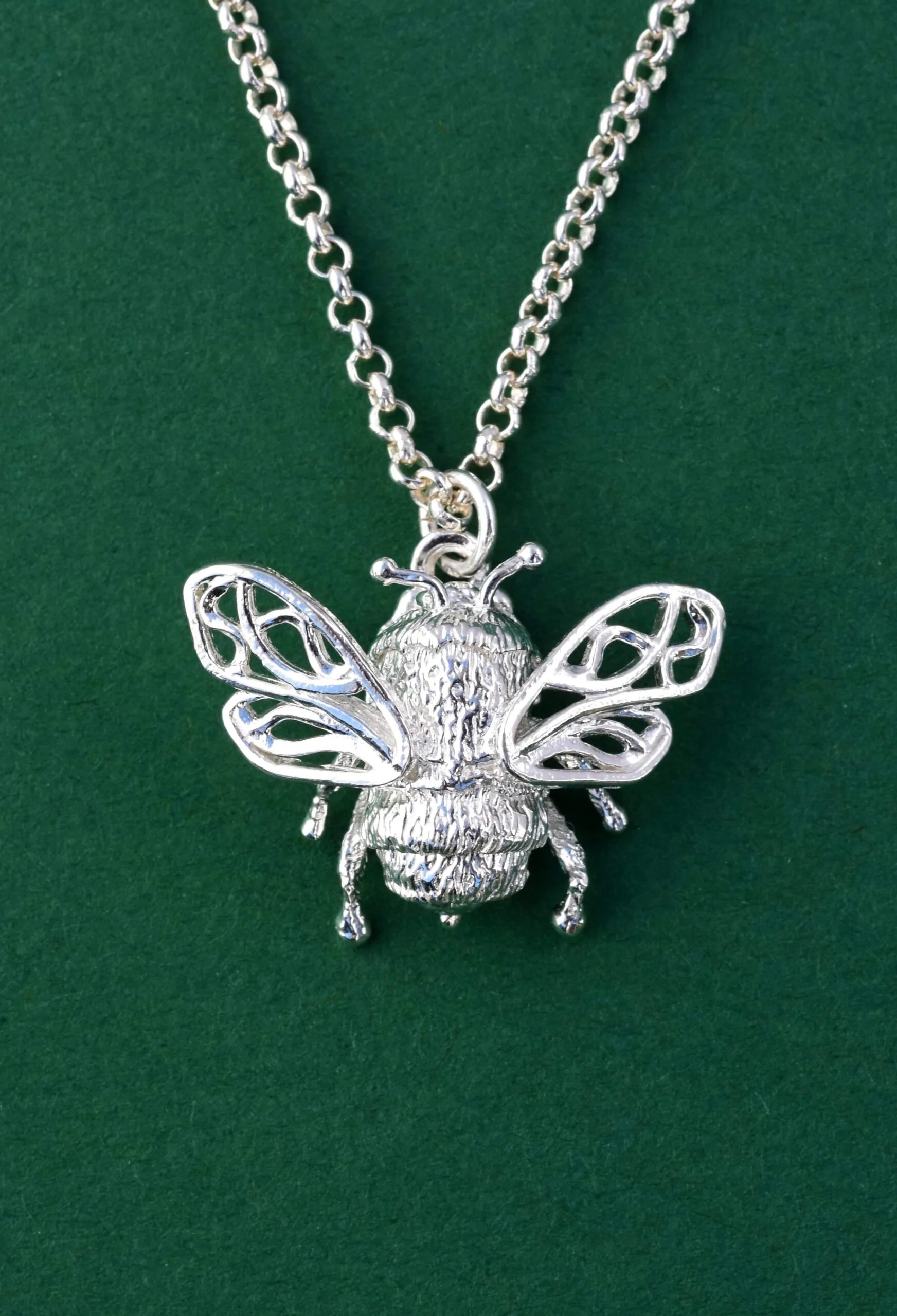 sterling silver bee necklace
