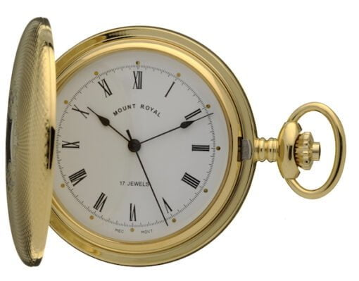 Mount Royal Gold Plated Mechanical 17 Jewels Hunter Pocket Watch
