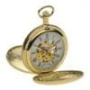 Mount Royal Gold Plated Twin Lid Skeleton Mechanical  Pocket Watch
