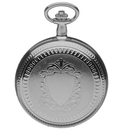 Mount Royal Chrome Plated Twin Lid Skeleton Mechanical Hunter Pocket Watch - Image 4