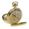 Mount Royal Twin Lidded Gold Plated Skeleton Dial Mechanical Pocket Watch