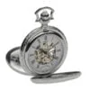 Mount Royal Twin Lidded Chrome Plated Skeleton Dial Mechanical Pocket Watch