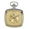 Mount Royal Two Tone Square Skeleton Pocket Watch