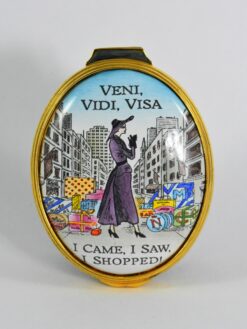 Halcyon Days Vendi Vidi Visa Oval Enamel Box