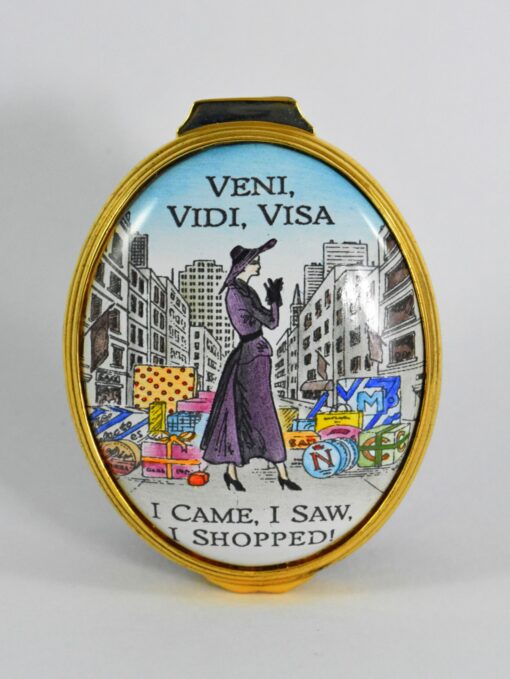 Halcyon Days Vendi Vidi Visa Oval Enamel Box