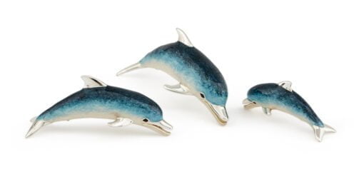 Saturno Silver with Enamel Dolphin Figurine's