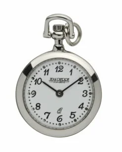 Jean Pierre Chrome Plated Arabic Dial Open Face Ladies Pendant Watch