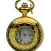 Gold Plated Half Hunter Flower Engraved Ladies Pendant Watch by Jean Pierre