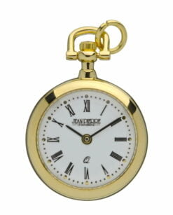 Jean Pierre Gold Plated Round Roman Dial Open Face Ladies Pendant Watch